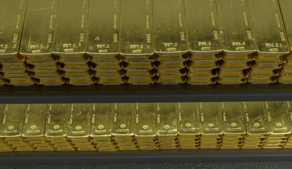 Gestapelte Goldbarren