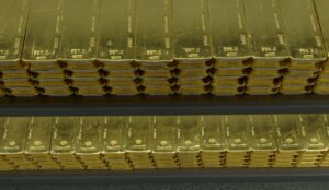 Gestapelte Goldbarren